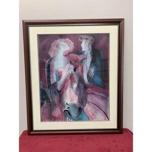 Linda Le Kinff Robe du Soir Seriolithograph Framed Figurative Art